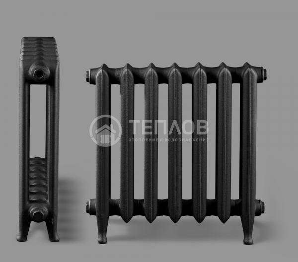 Чугунный радиатор Radion Deco-D1, 500 мм черный цвет